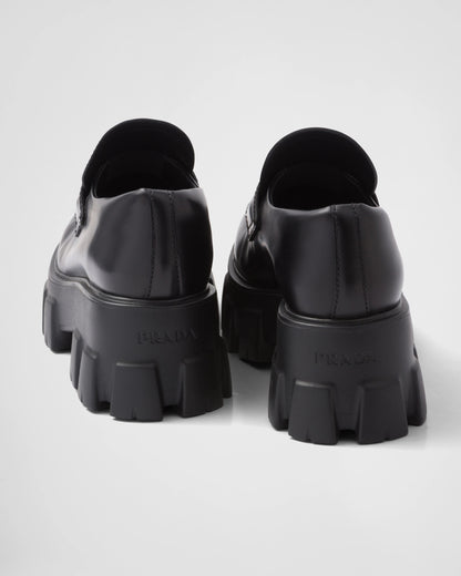 Brushed leather Monolith loafers
