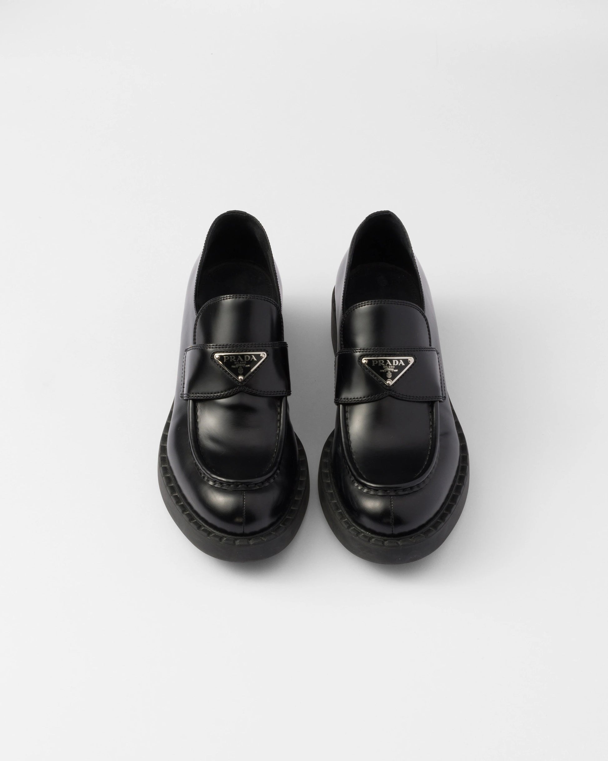 Chocolate brushed leather loafers