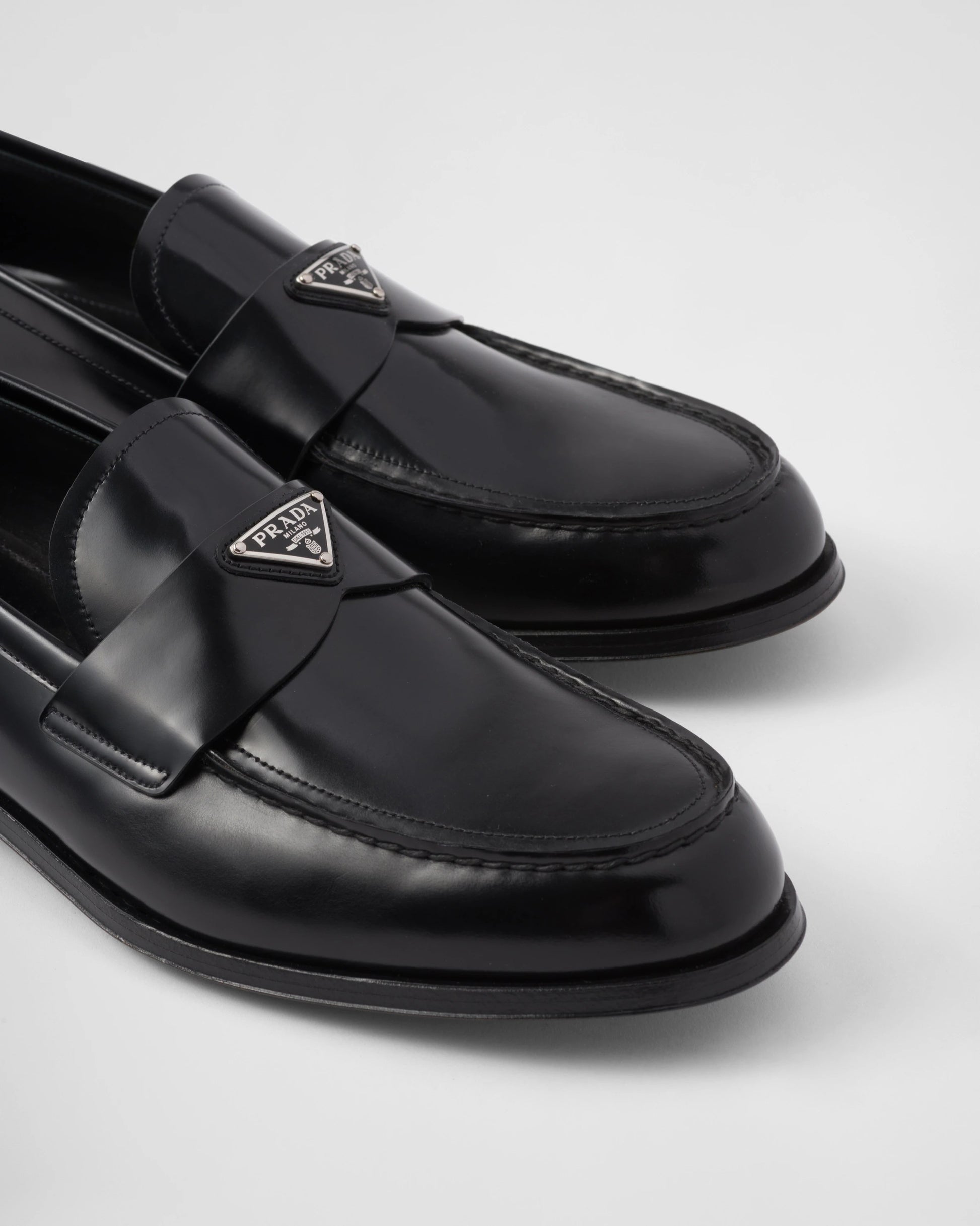 Brushed leather loafers