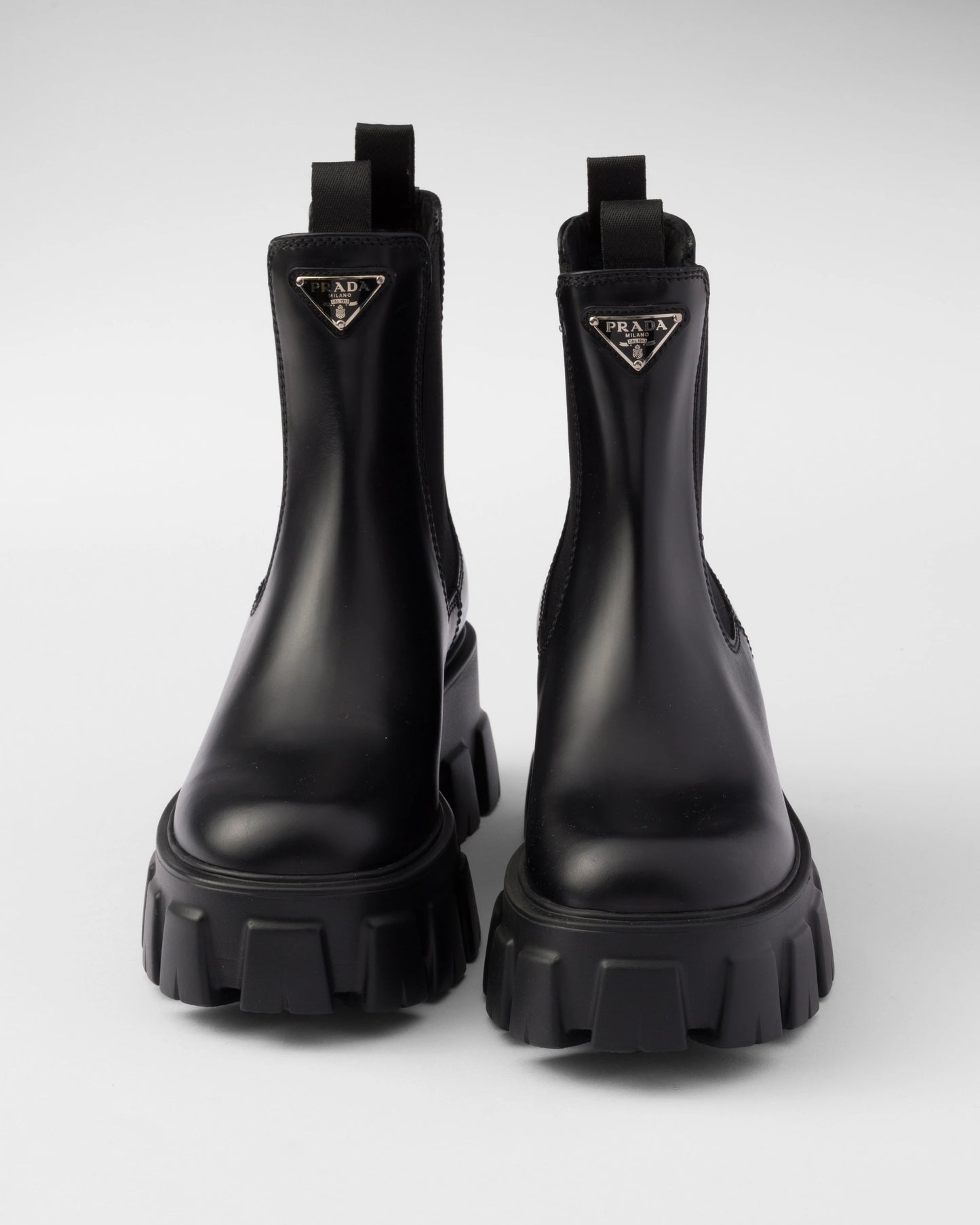 Monolith brushed leather booties
