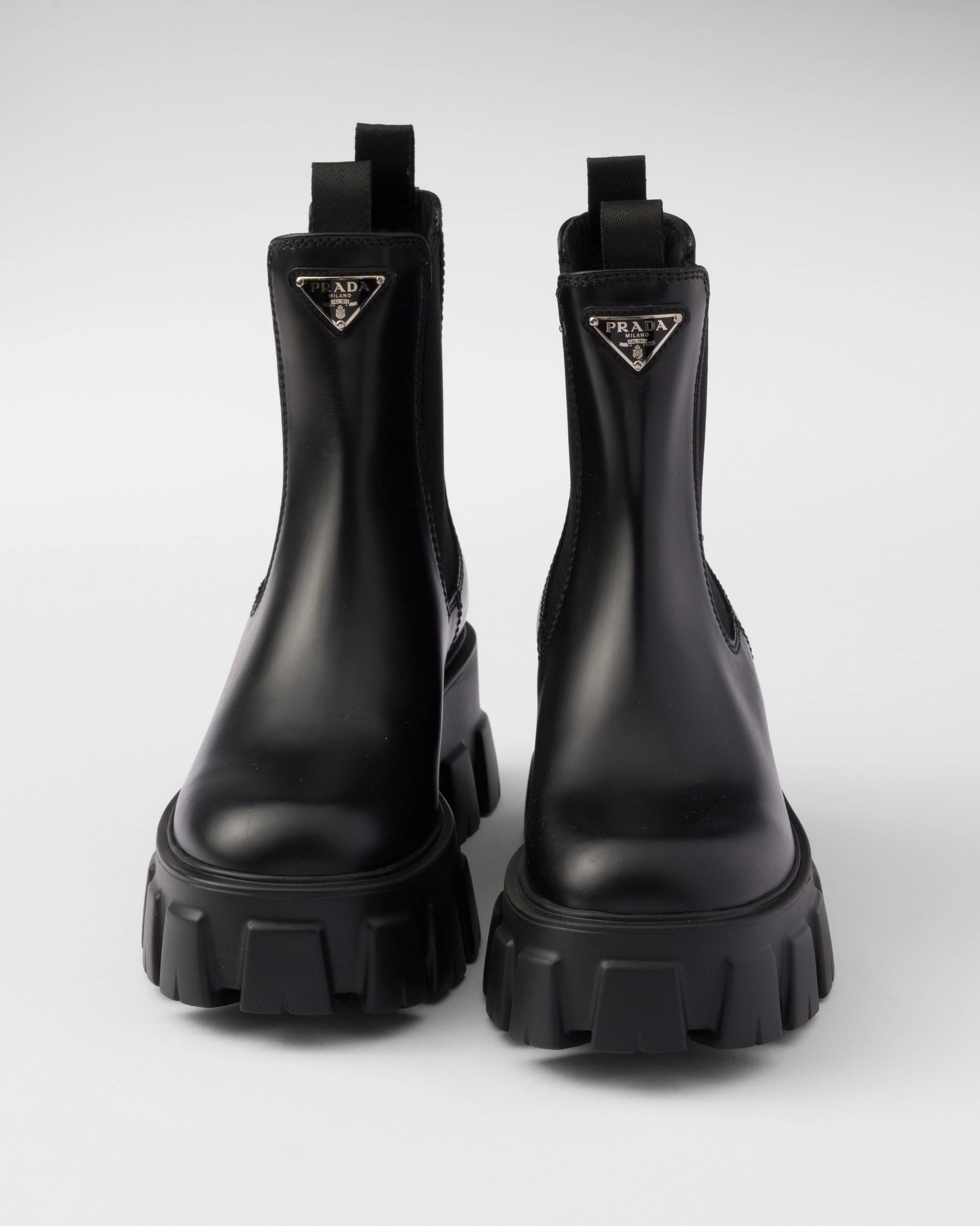 Monolith brushed leather booties