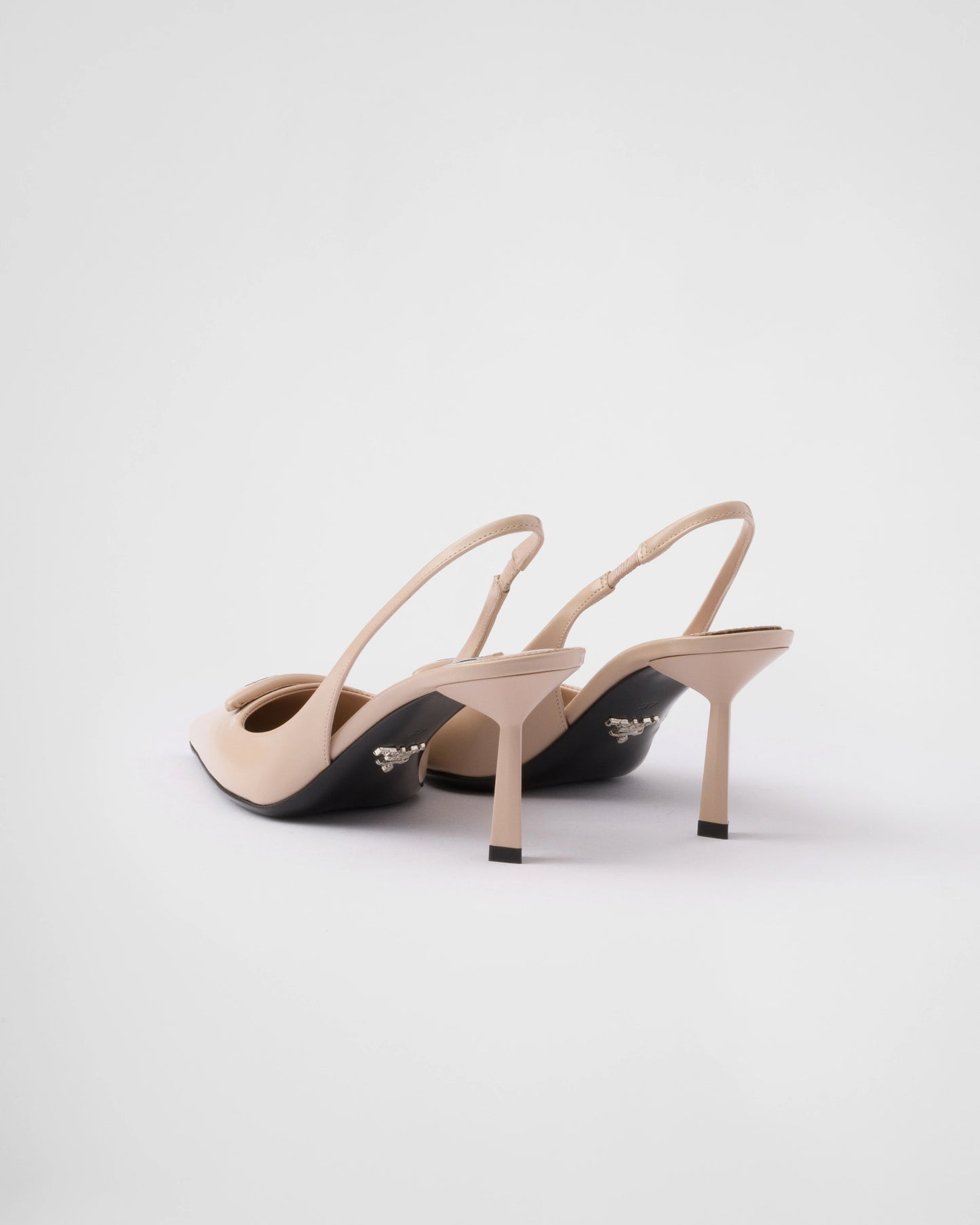 Brushed leather slingback pumps