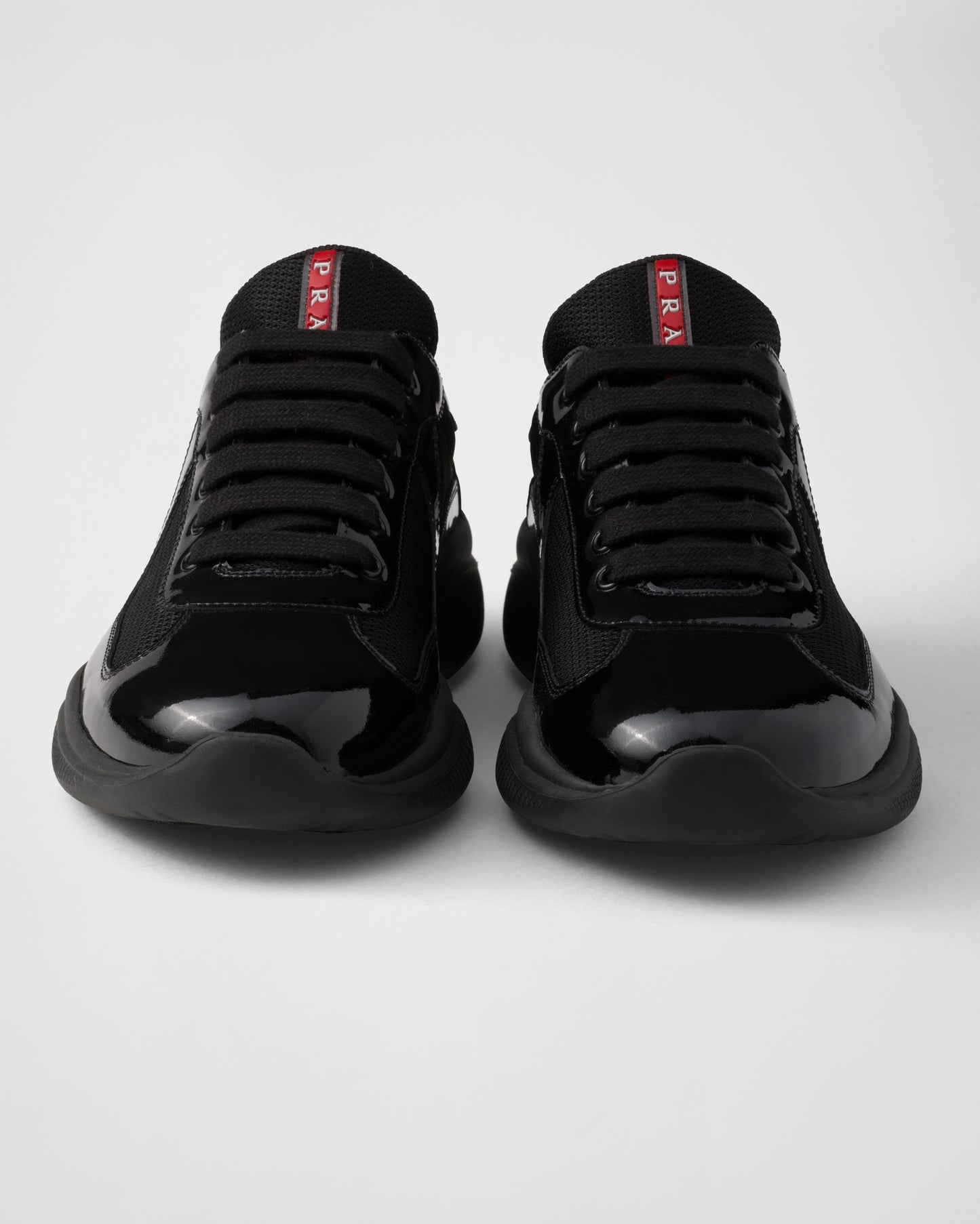 Patent leather and technical fabric Prada America's Cup sneakers