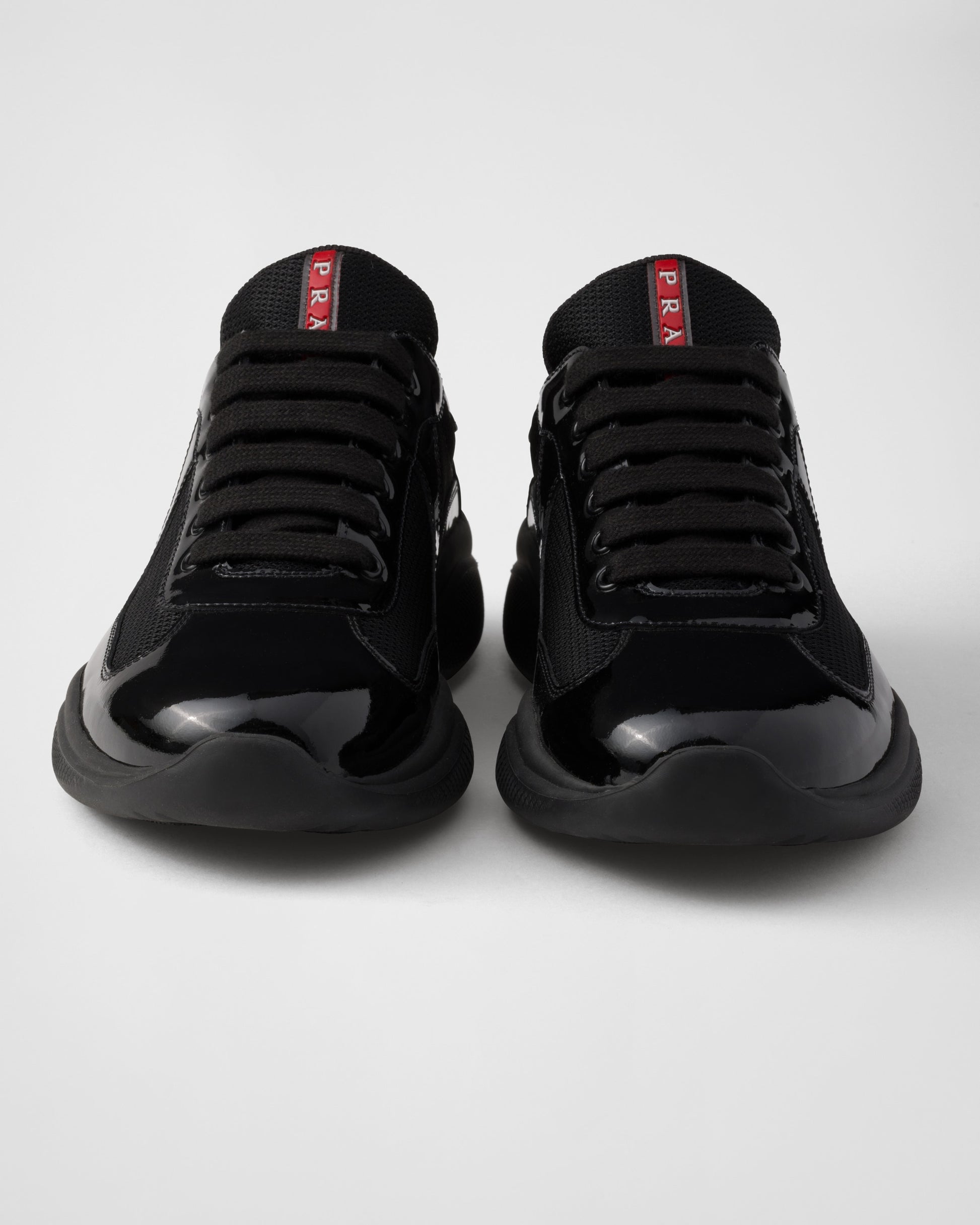 Patent leather and technical fabric Prada America's Cup sneakers
