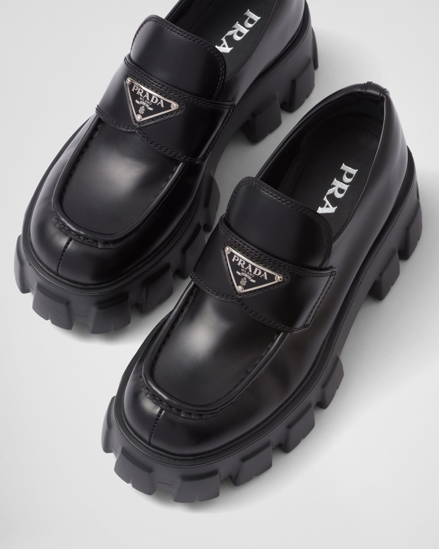 Brushed leather Monolith loafers