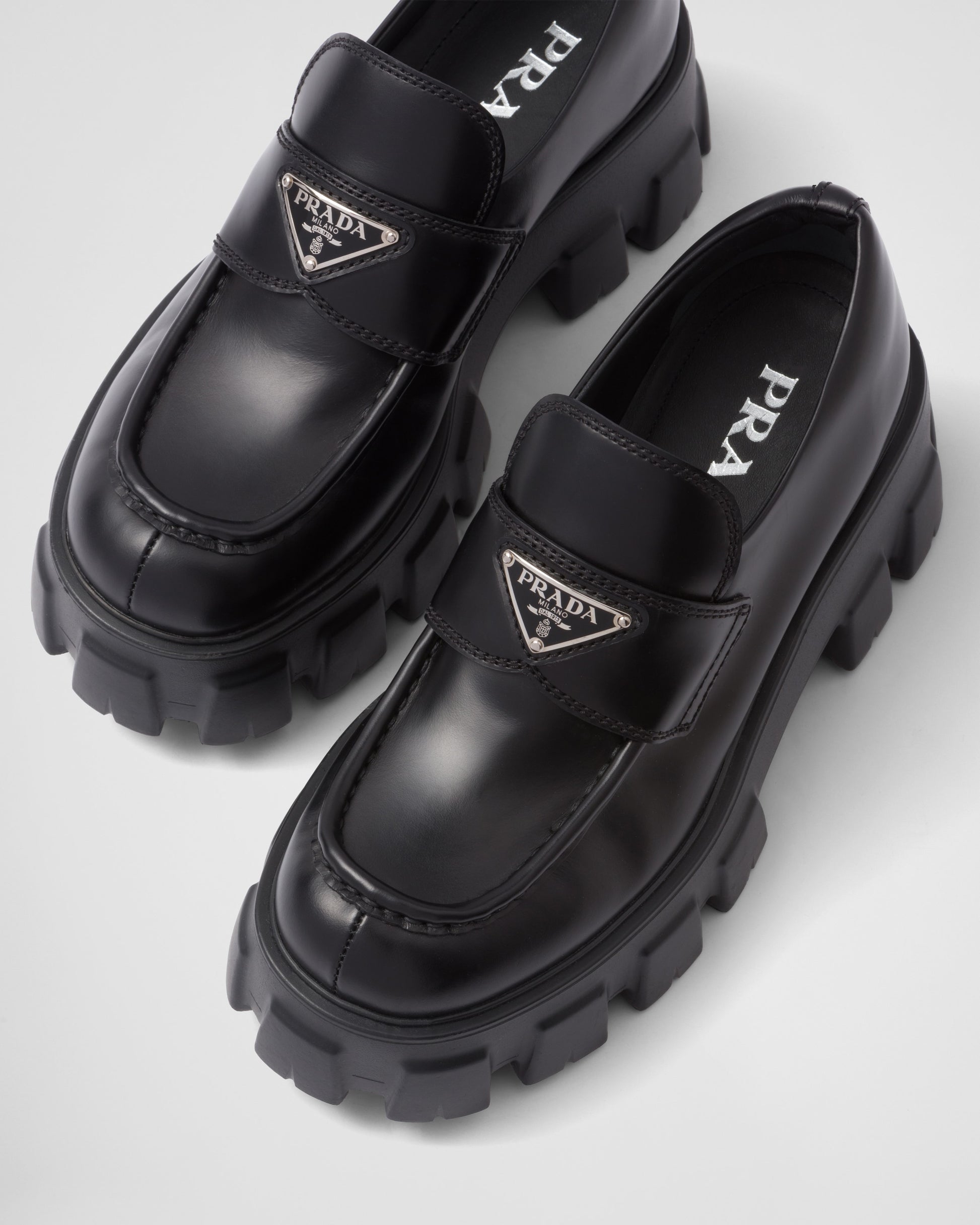 Brushed leather Monolith loafers