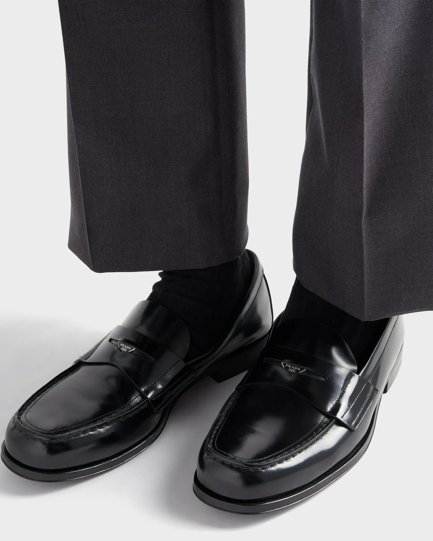 Brushed leather loafers