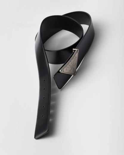 Brushed leather belt strap