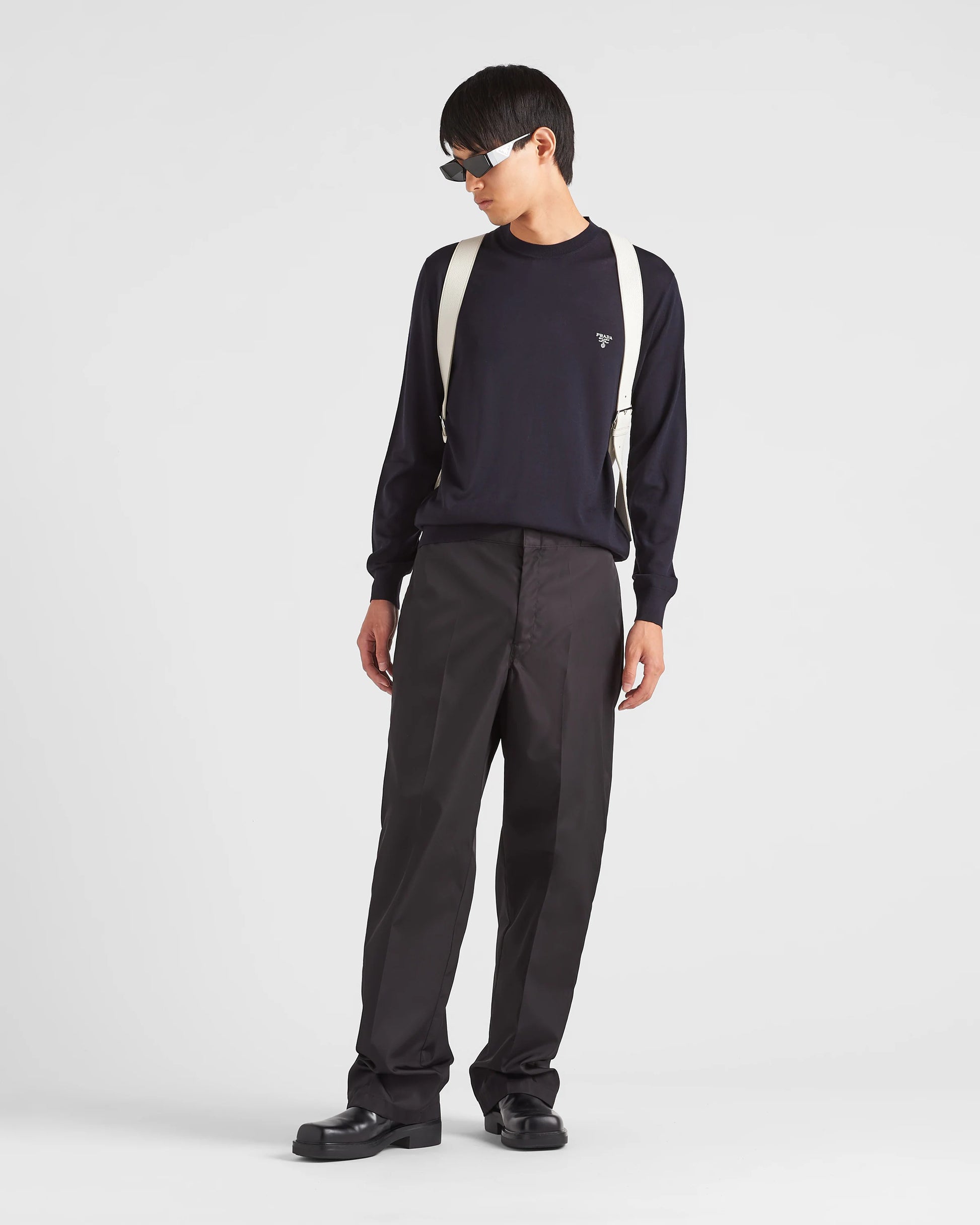 Superfine wool crew-neck sweater