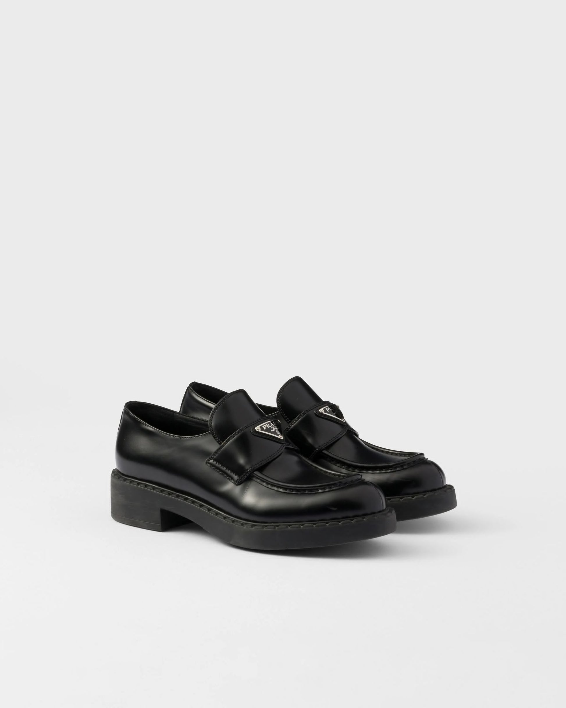 Chocolate brushed leather loafers
