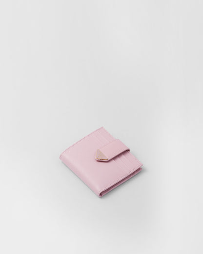 Small Saffiano and smooth leather wallet