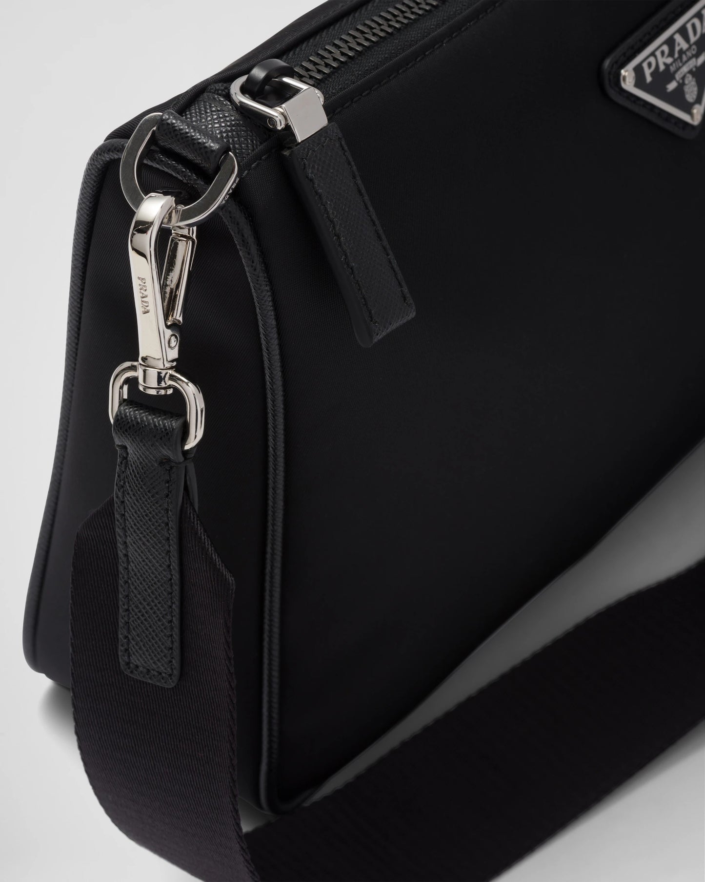 Re-Nylon and Saffiano leather shoulder bag