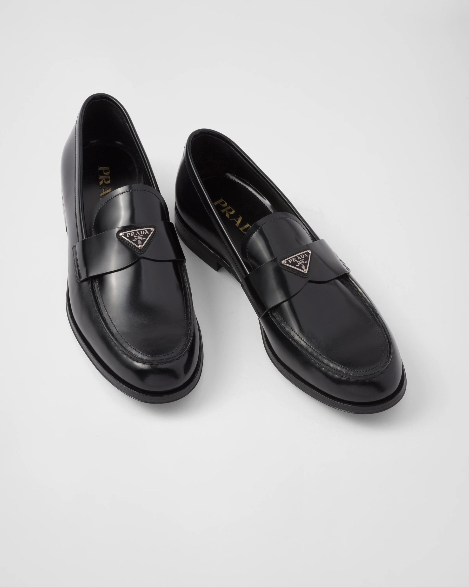 Brushed leather loafers