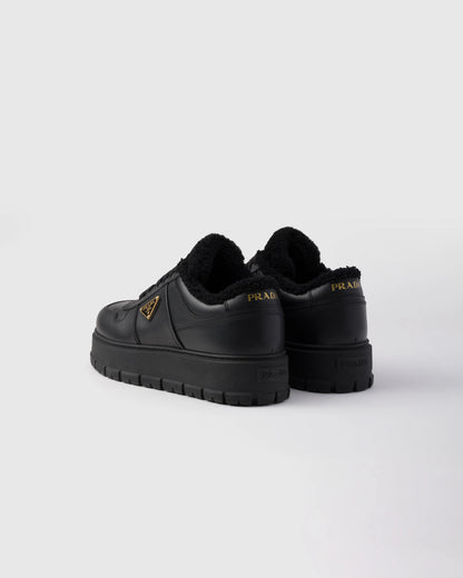 Leather laced sneakers