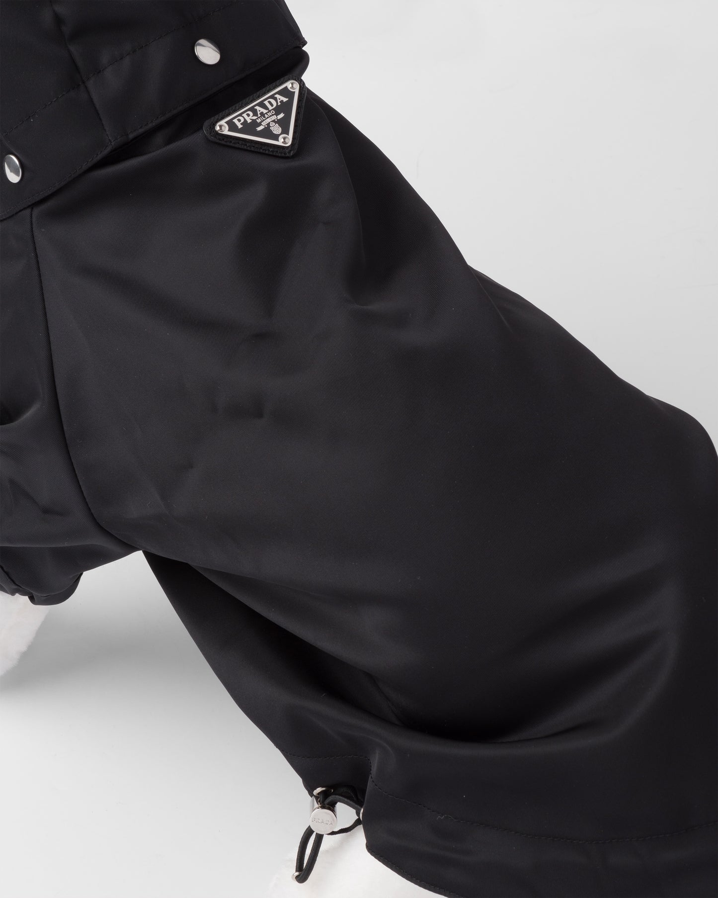 Re-Nylon dog raincoat with hood