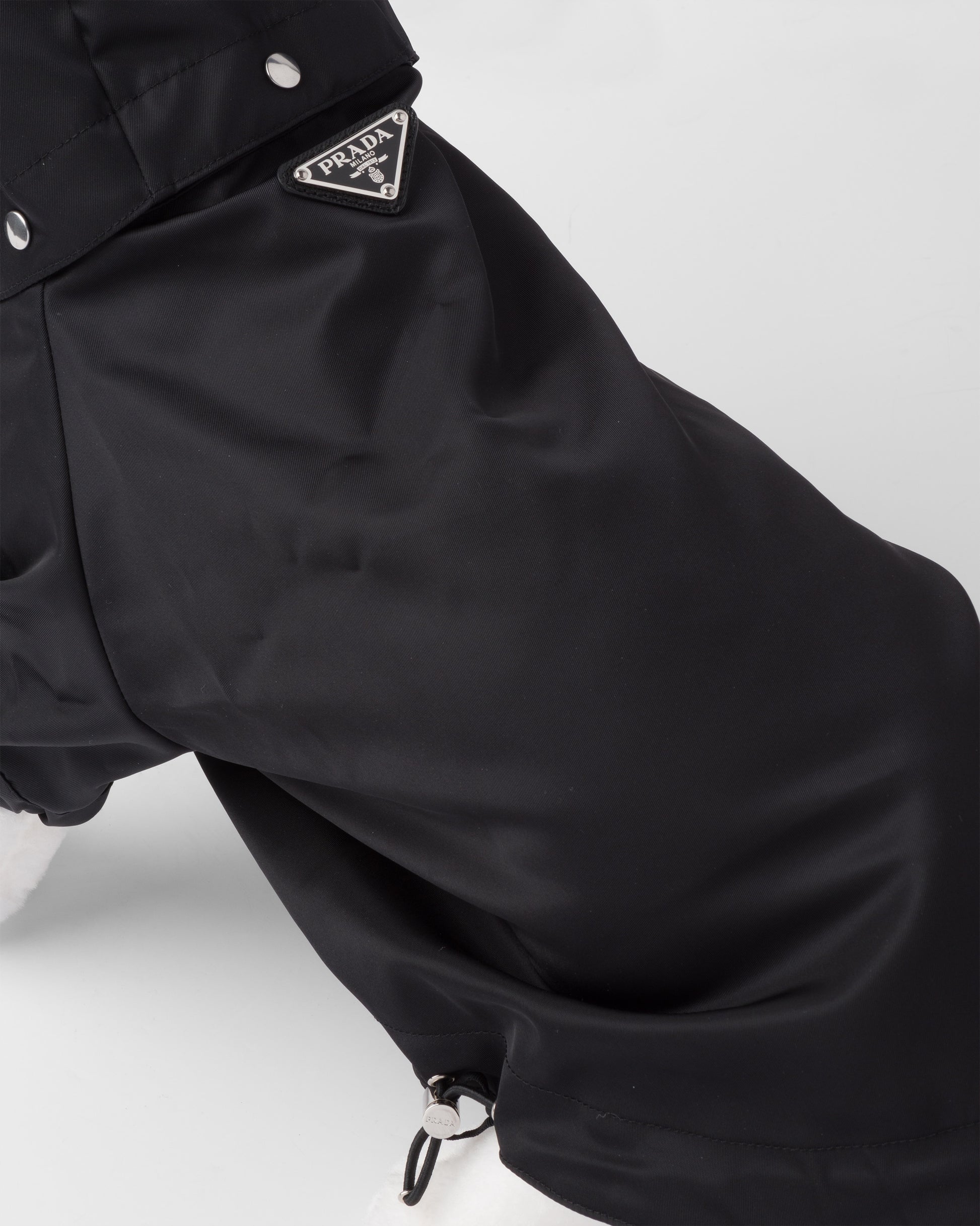 Re-Nylon dog raincoat with hood