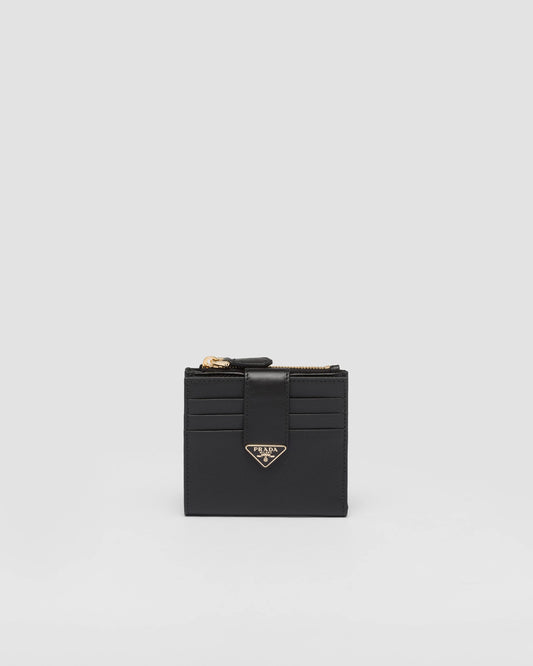Small Saffiano and smooth leather wallet