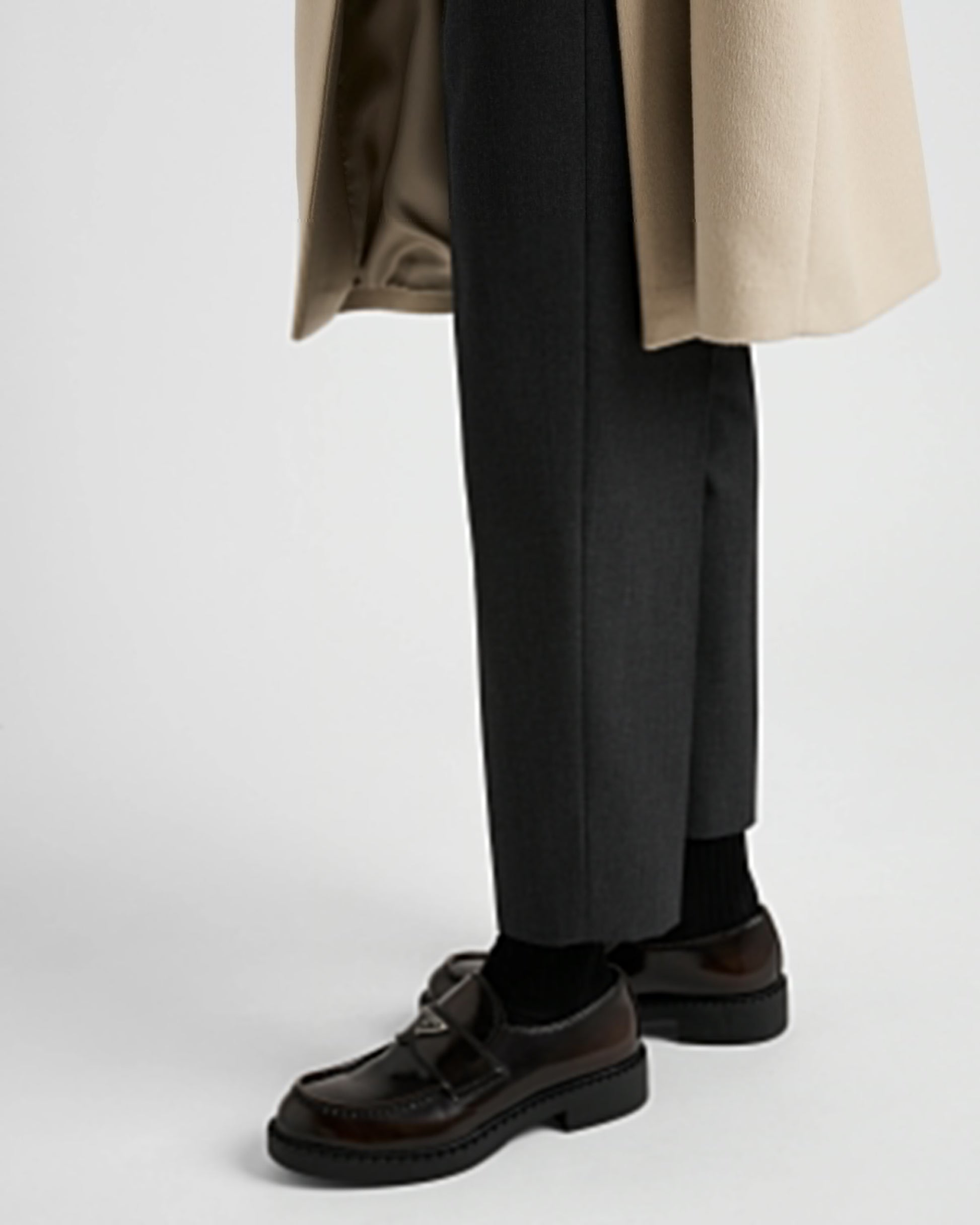 Chocolate brushed leather loafers