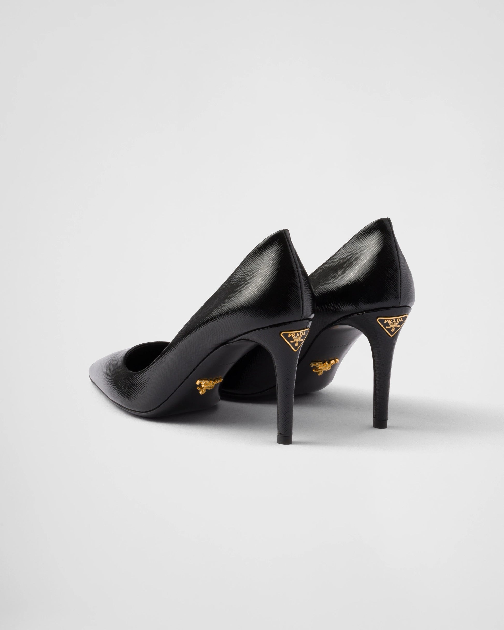 Patent Saffiano leather pumps