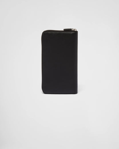 Saffiano leather zip around wallet
