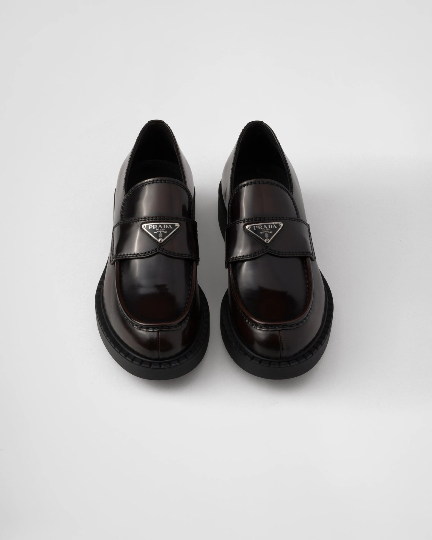 Chocolate brushed leather loafers