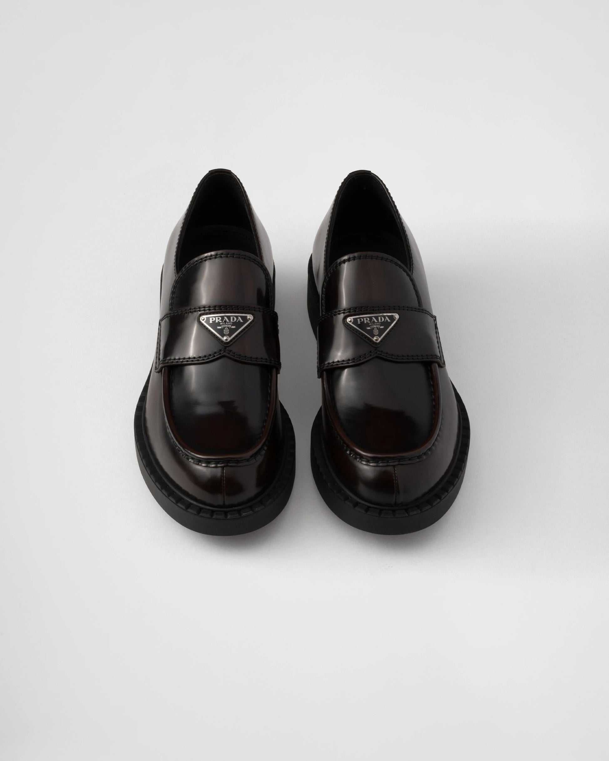Chocolate brushed leather loafers