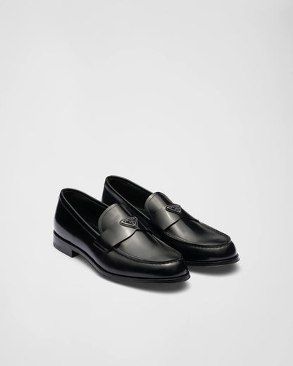 Brushed leather loafers