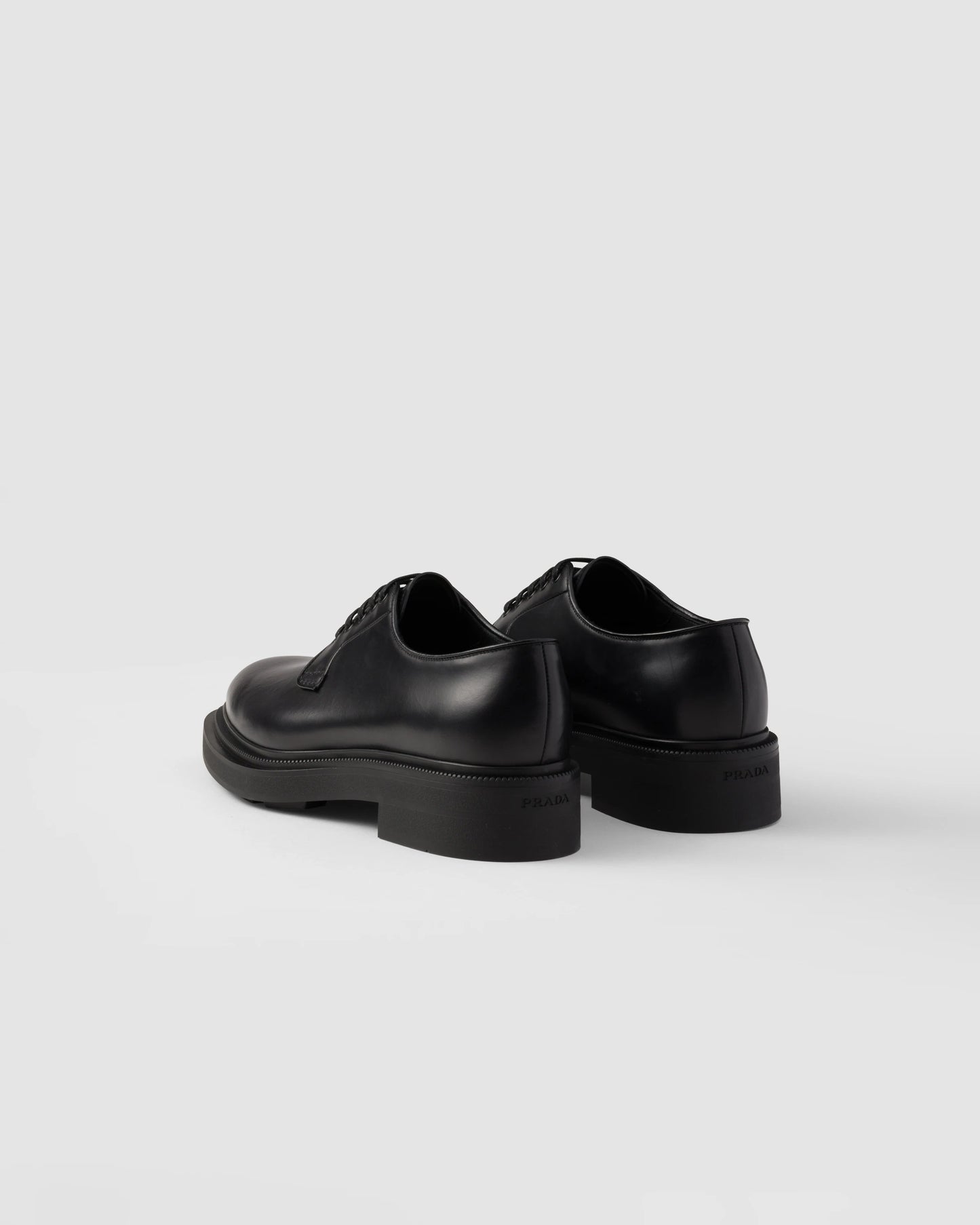 Brushed leather derby shoes