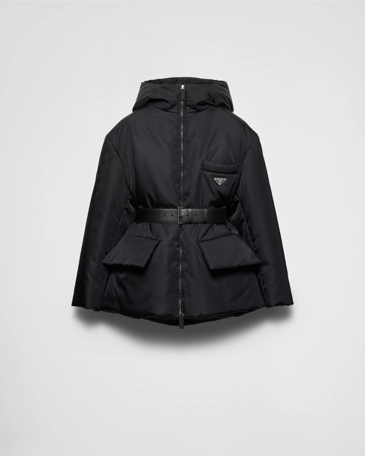 Re-Nylon hooded down jacket