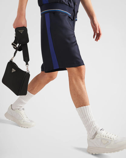 Prax 01 Re-Nylon and brushed leather sneakers