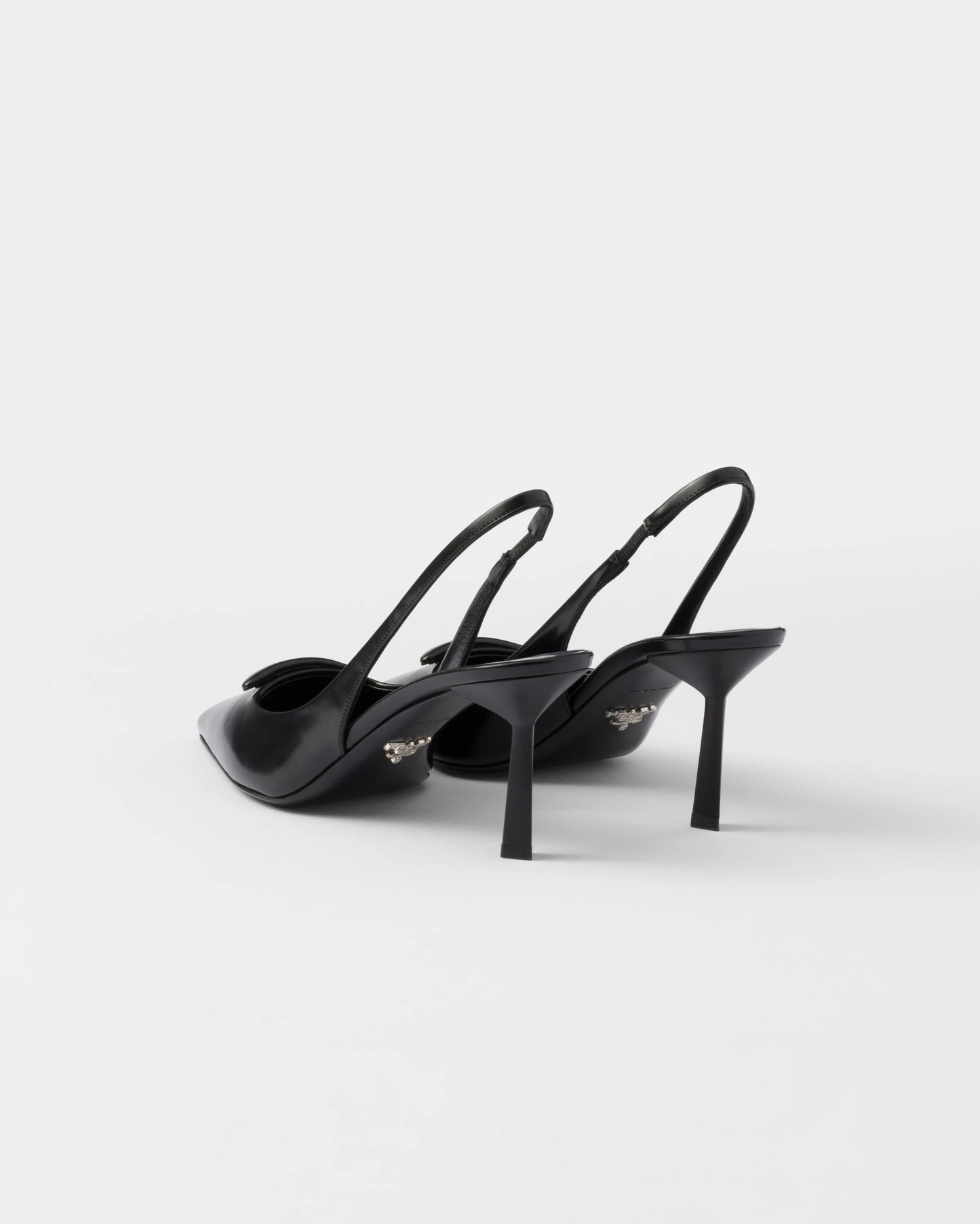 Brushed leather slingback pumps