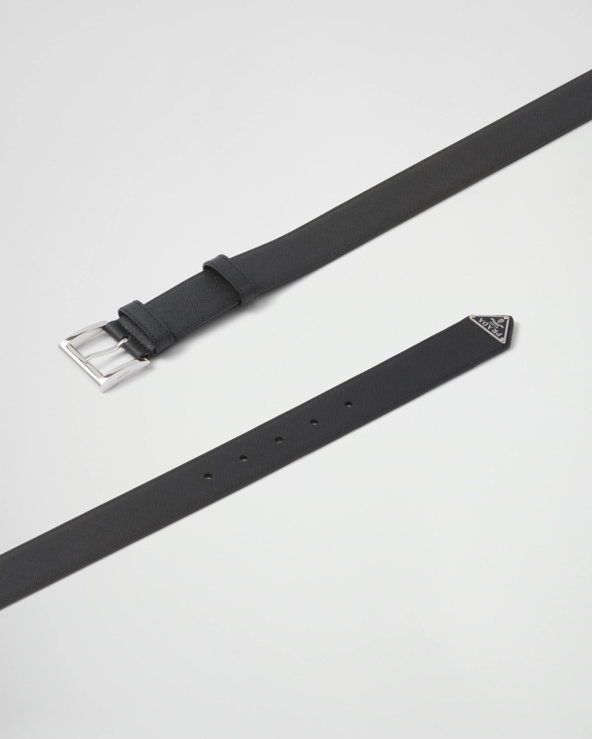 Saffiano leather belt