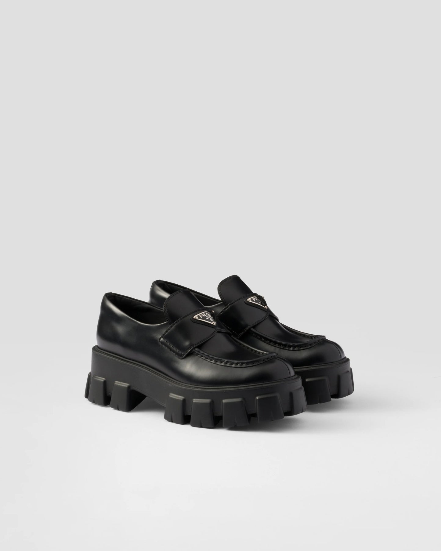 Brushed leather Monolith loafers