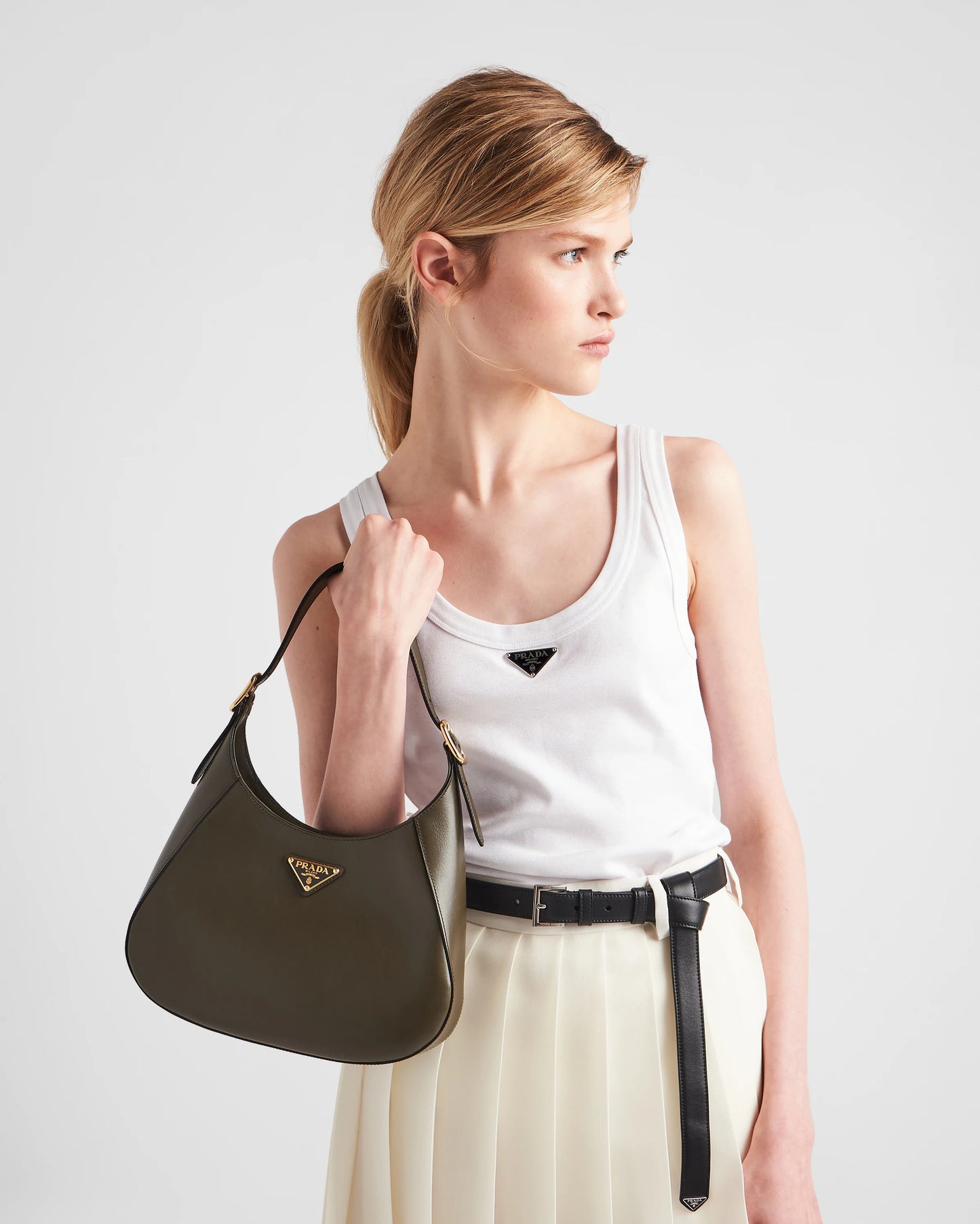 Ribbed knit jersey tank top