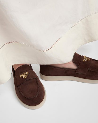 Suede leather loafers