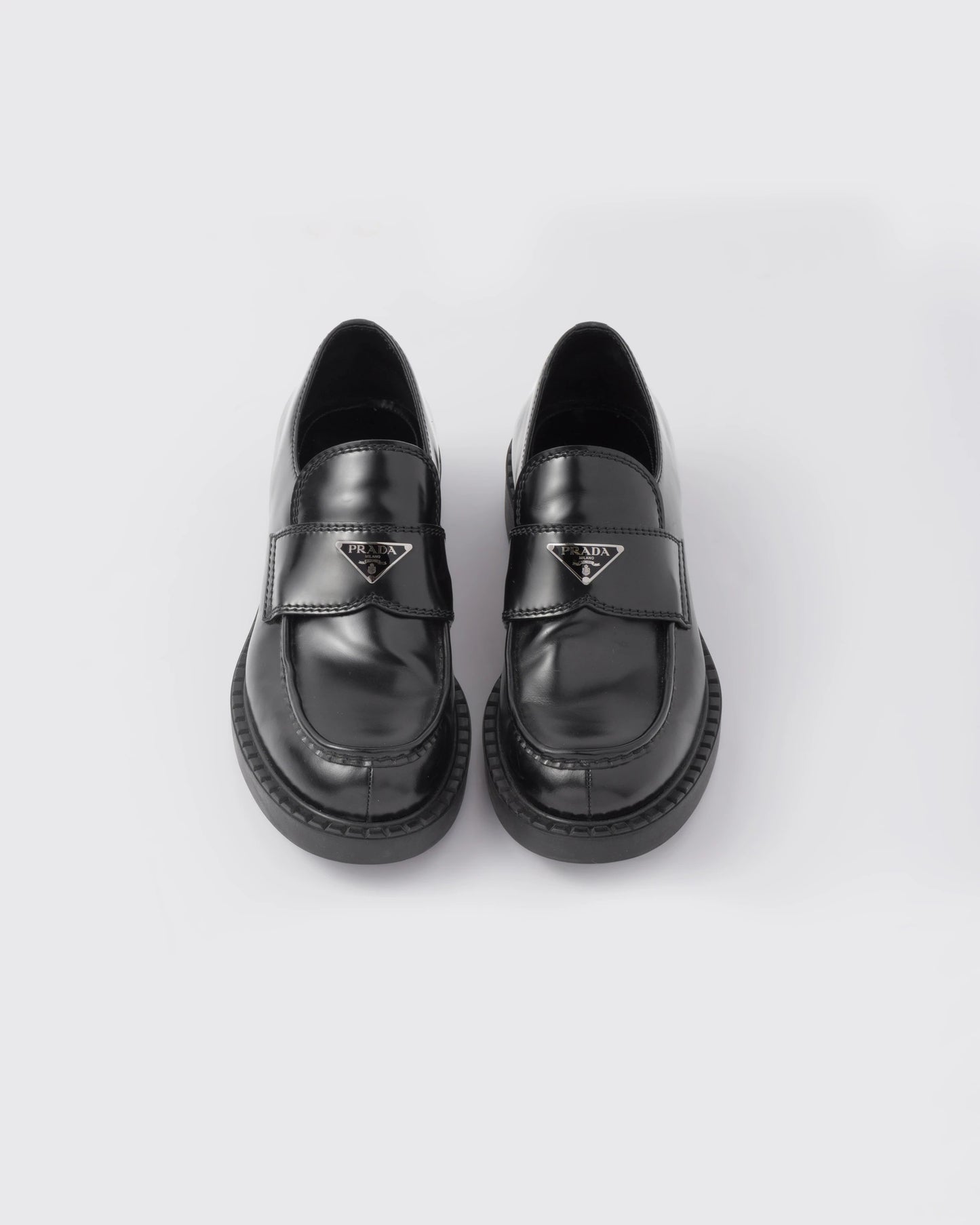 Chocolate brushed leather loafers