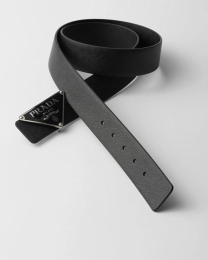 Reversible Saffiano leather belt strap