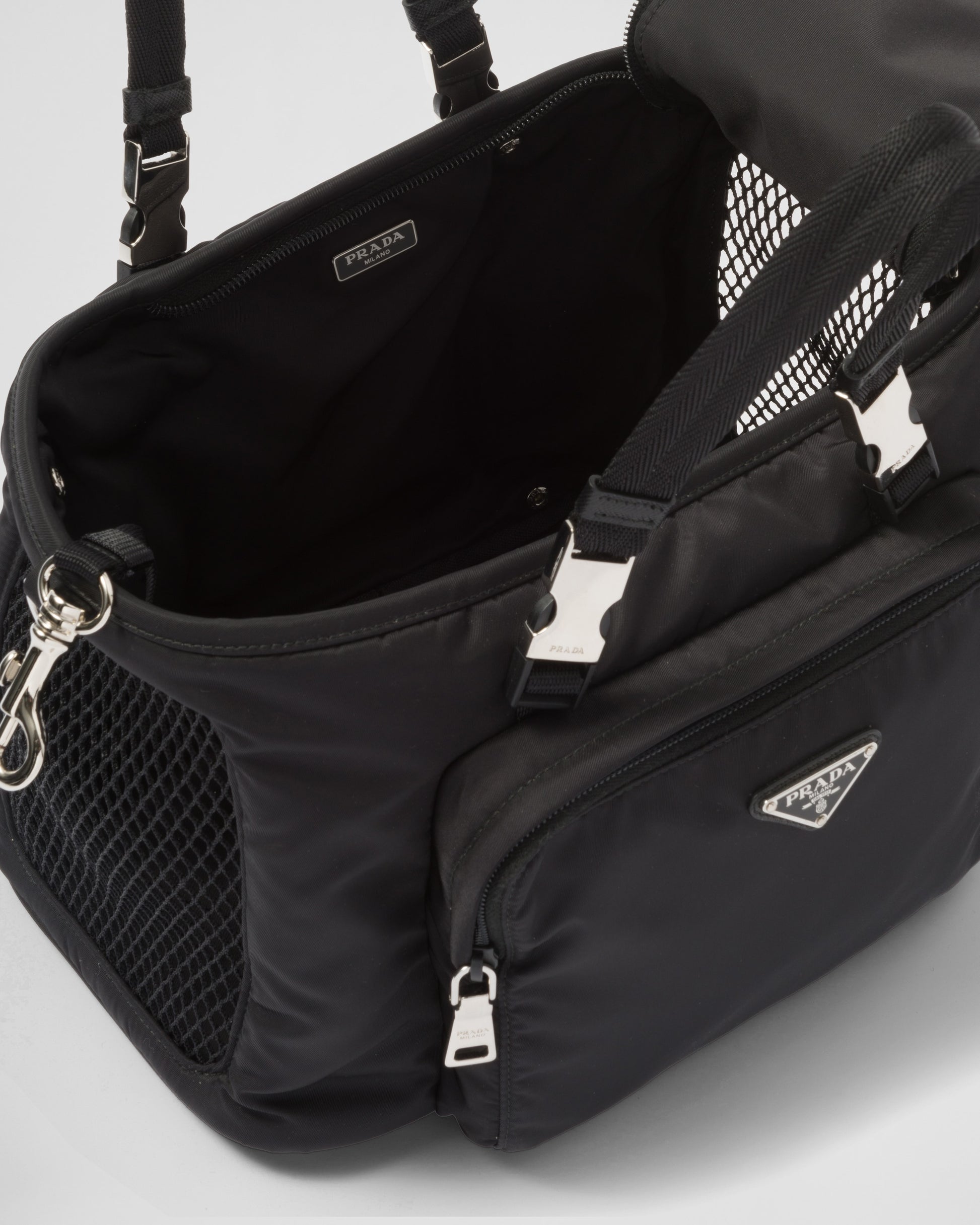 Re-Nylon and Saffiano leather pet bag