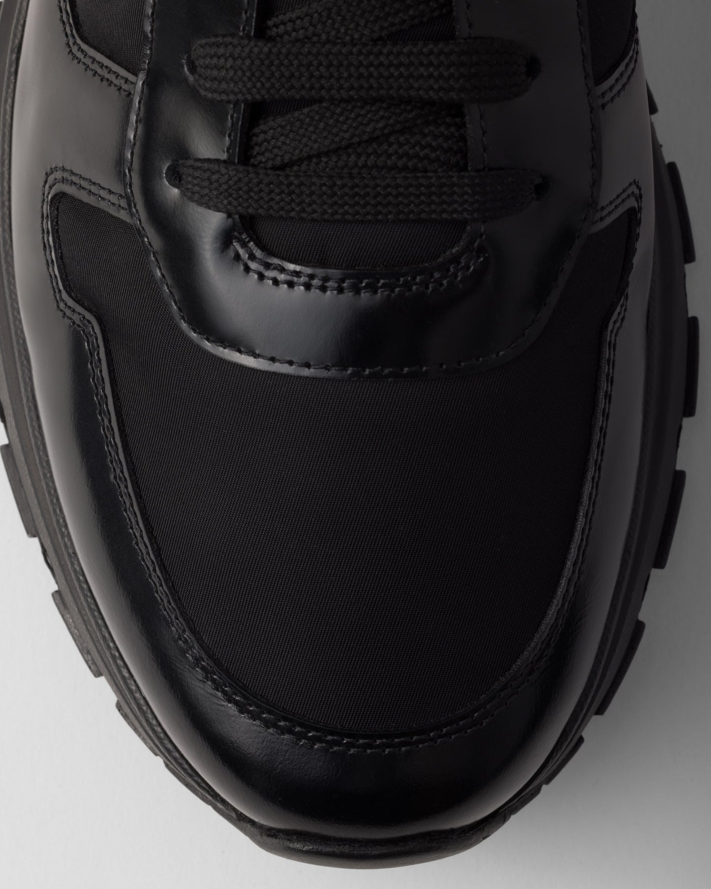 Prax 01 Re-Nylon and brushed leather sneakers