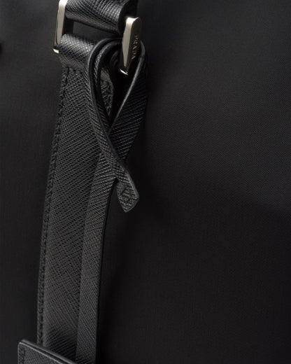 Re-Nylon and Saffiano leather duffel bag