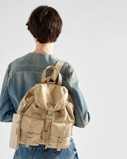 Medium Re-Nylon backpack with pouch