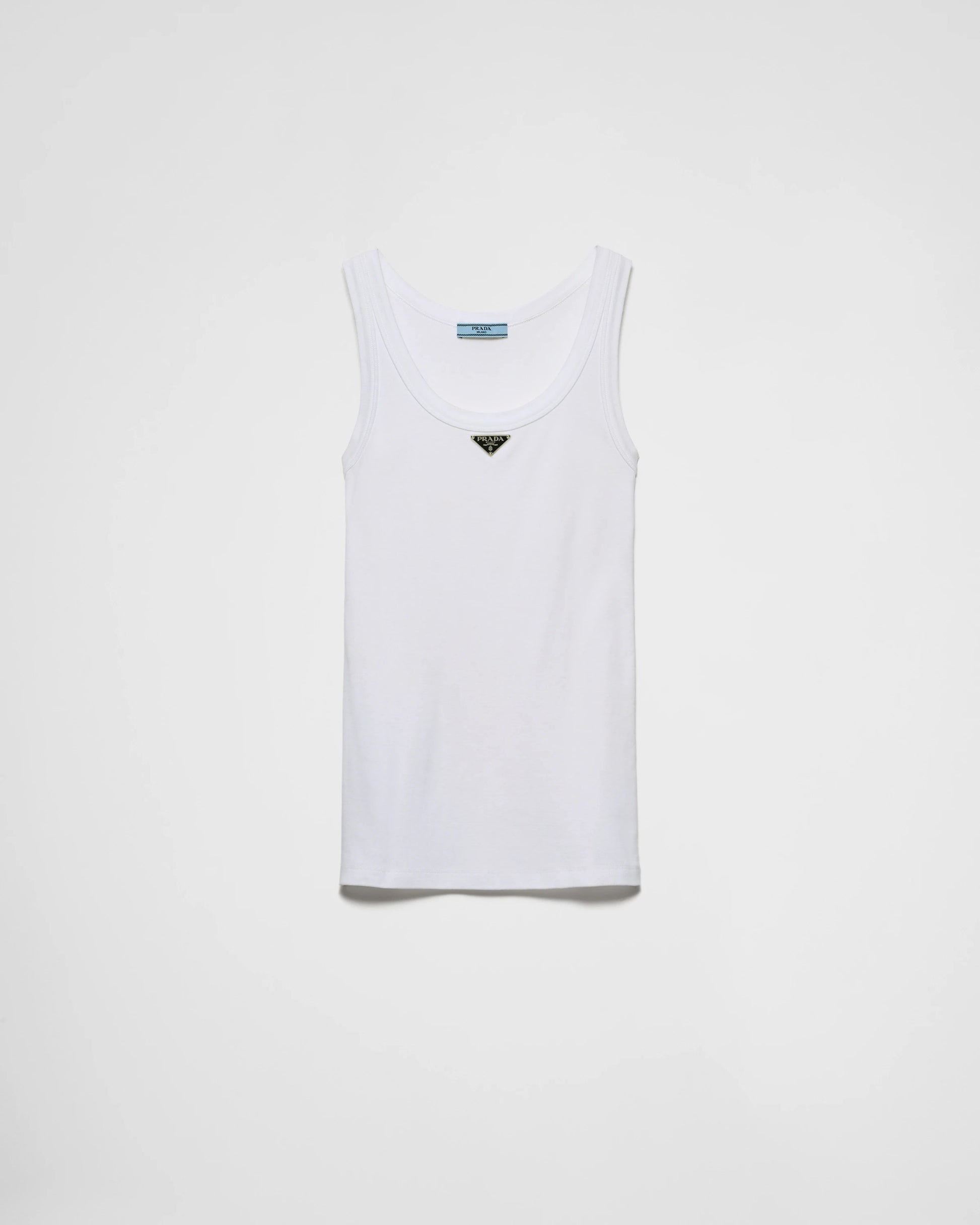 Ribbed knit jersey tank top