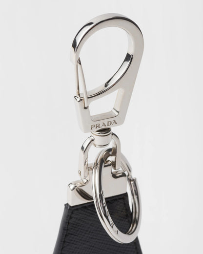 Saffiano leather keychain