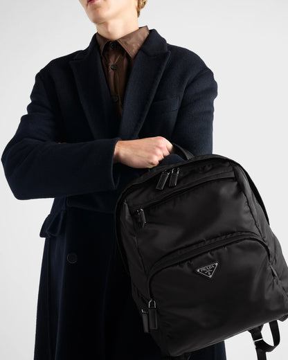 Re-Nylon and Saffiano leather backpack