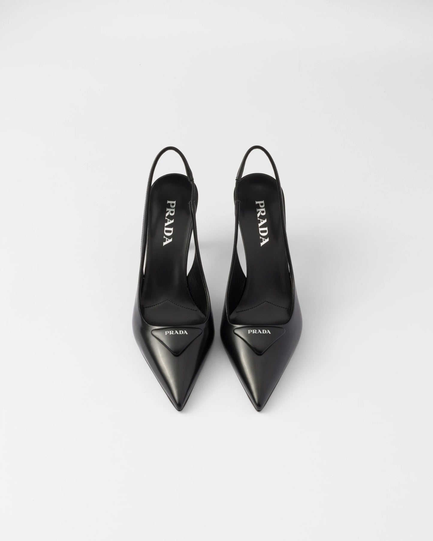 Brushed leather slingback pumps