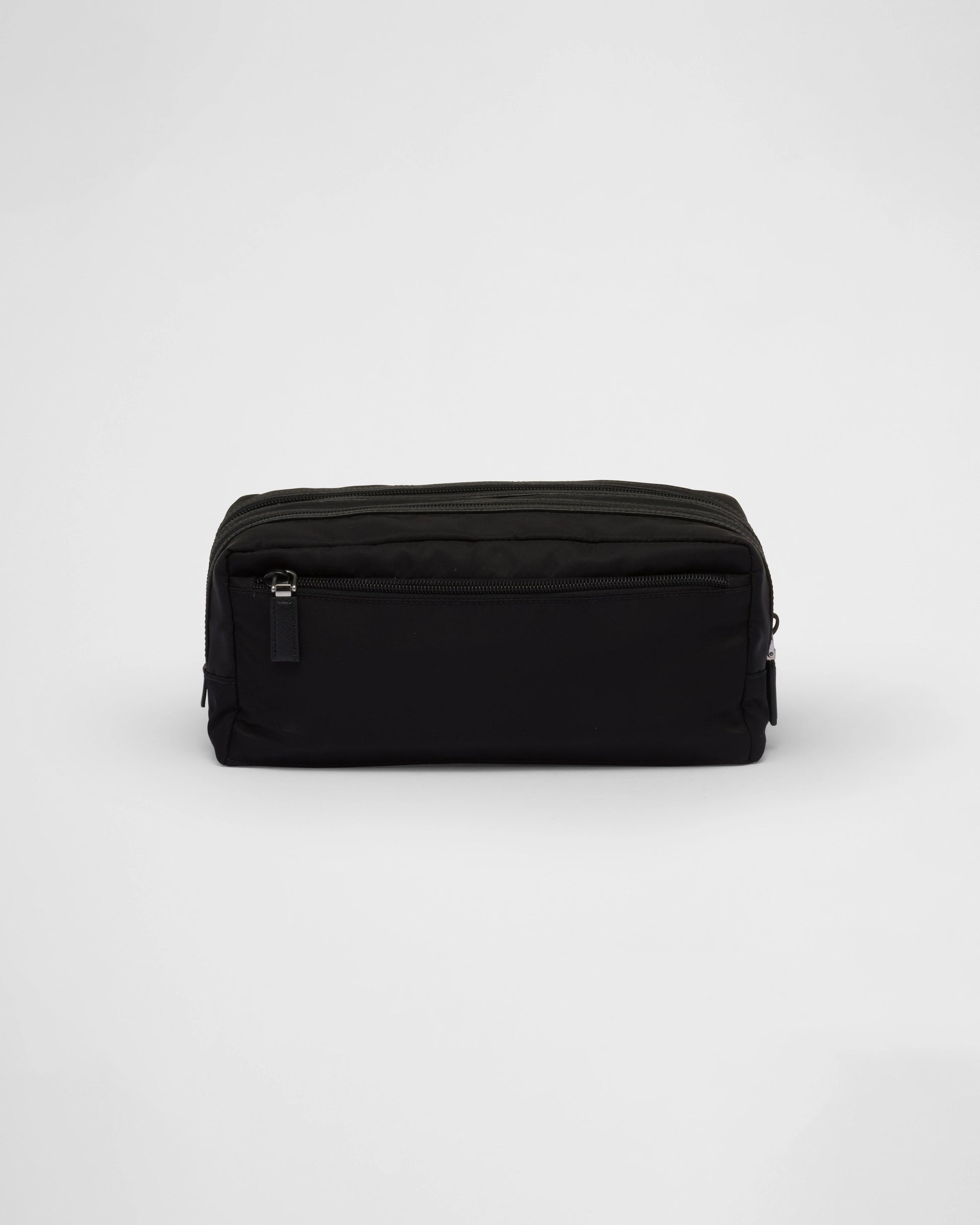 Re-Nylon and Saffiano leather travel pouch