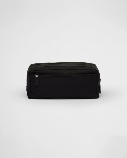 Re-Nylon and Saffiano leather travel pouch