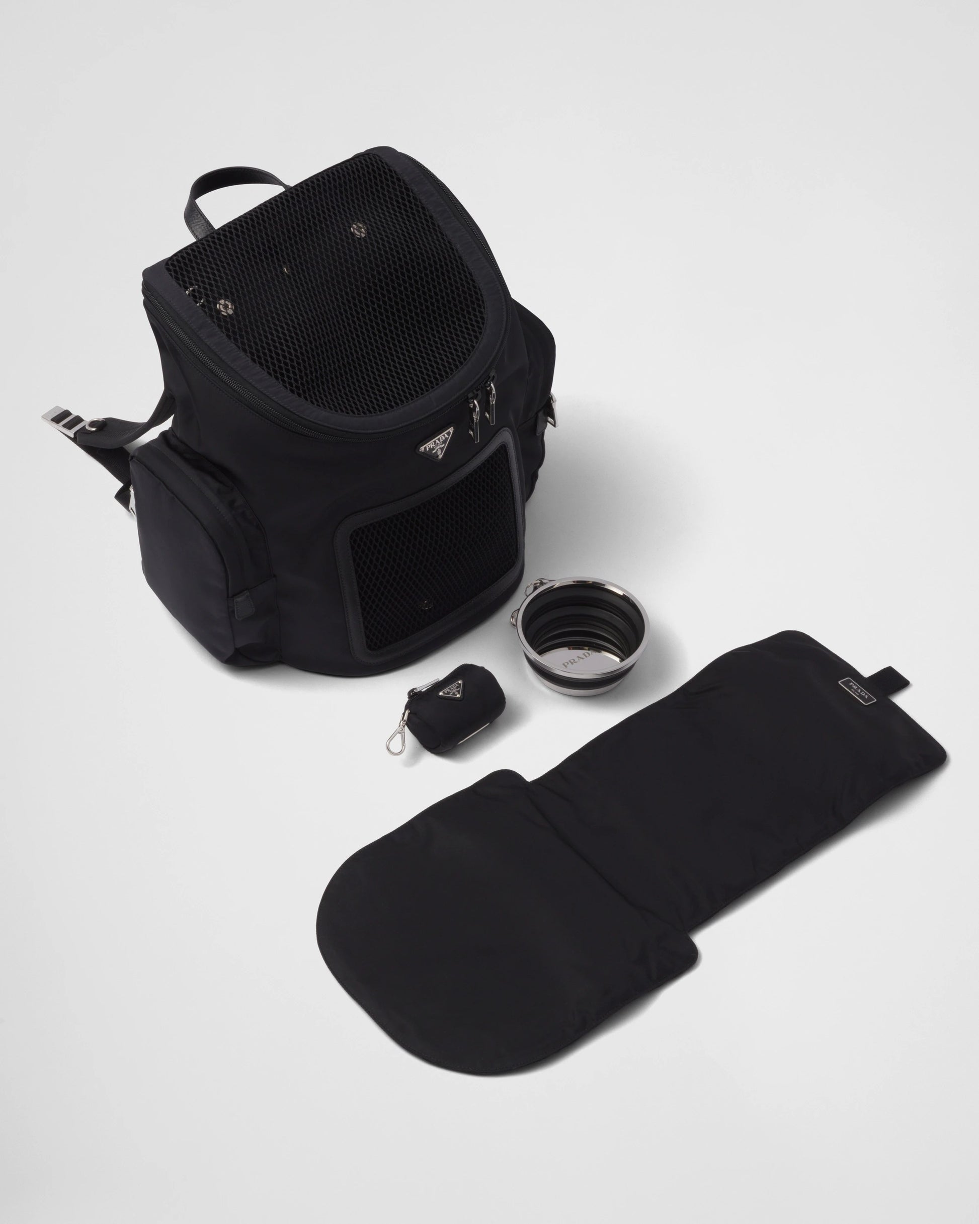 Re-Nylon and Saffiano leather pet bag