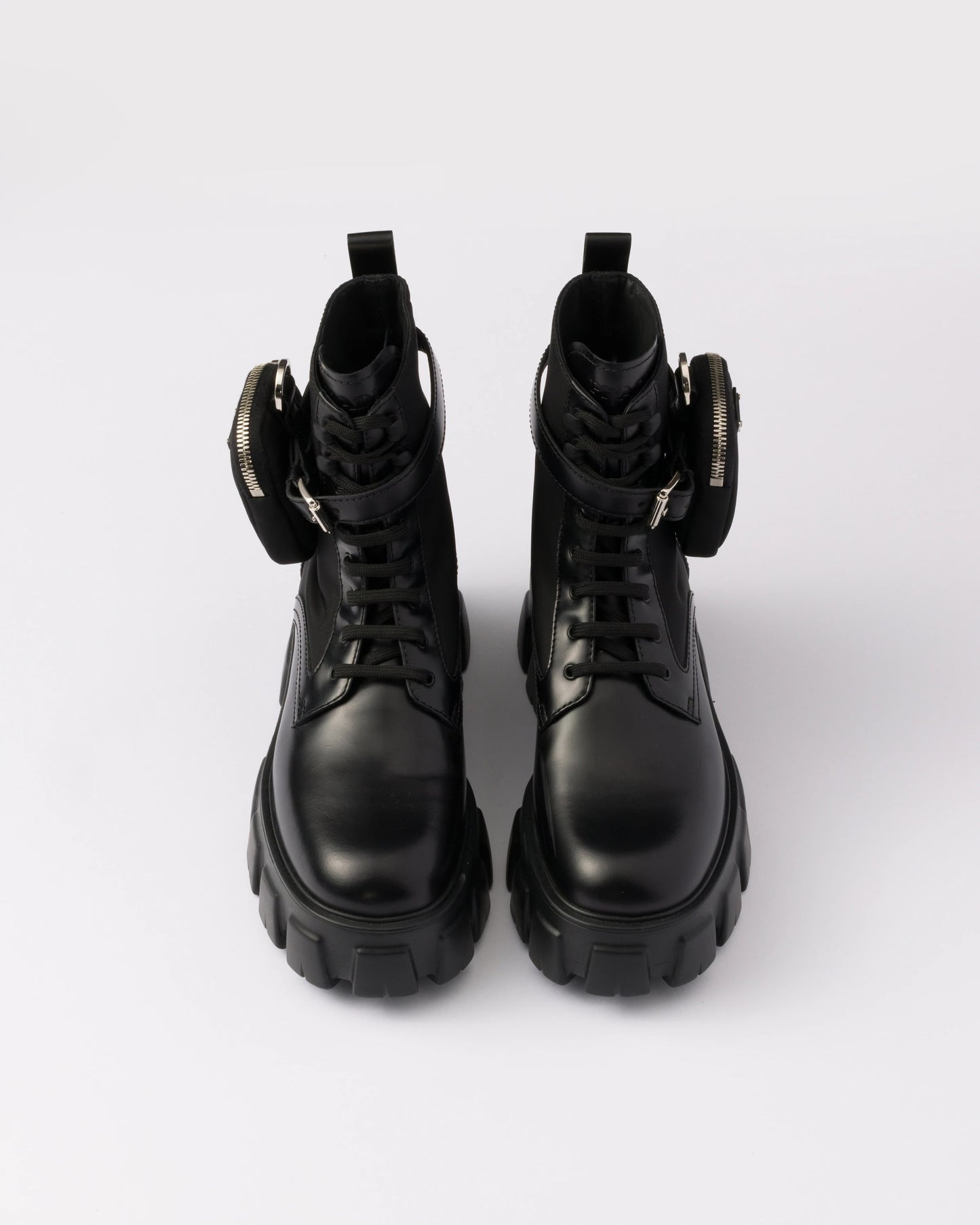 Monolith leather and Re-Nylon boots with pouch
