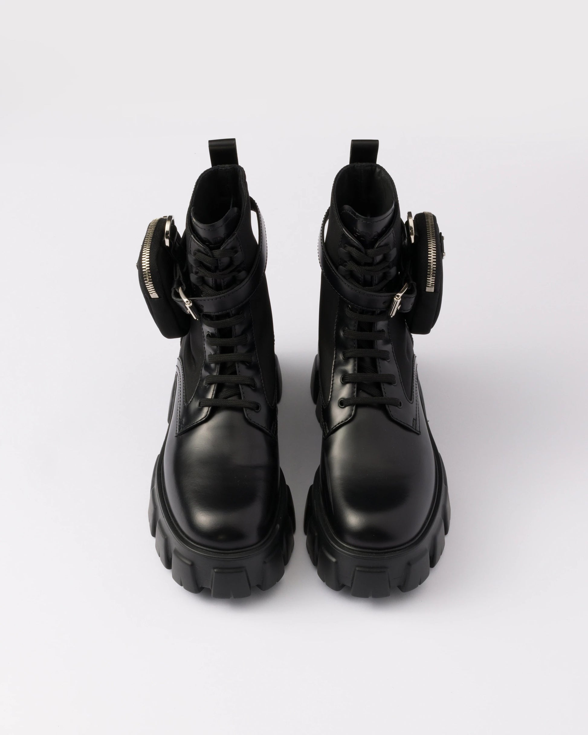 Monolith leather and Re-Nylon boots with pouch